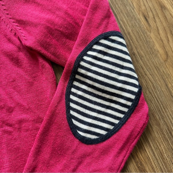 Ariat Women Sweater Medium Pink Merino Wool Blend Long Sleeve Elbow Patch Knit - Picture 4 of 9